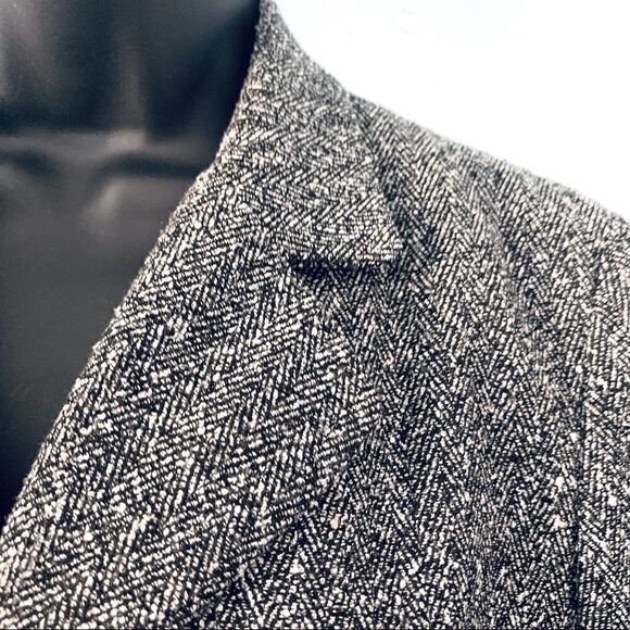 Stephanie Andrews Black & White Tweed Wool Blend Blazer Size Medium - Picture 3 of 12